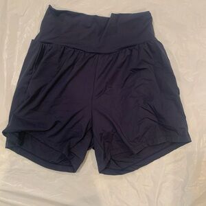 Halara High Waisted Yoga Shorts Women's Navy Med Long Golf, Tennis